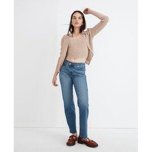 MADEWELL JEANS mid rise perfect vintage straight criss cross edgerton blue 26